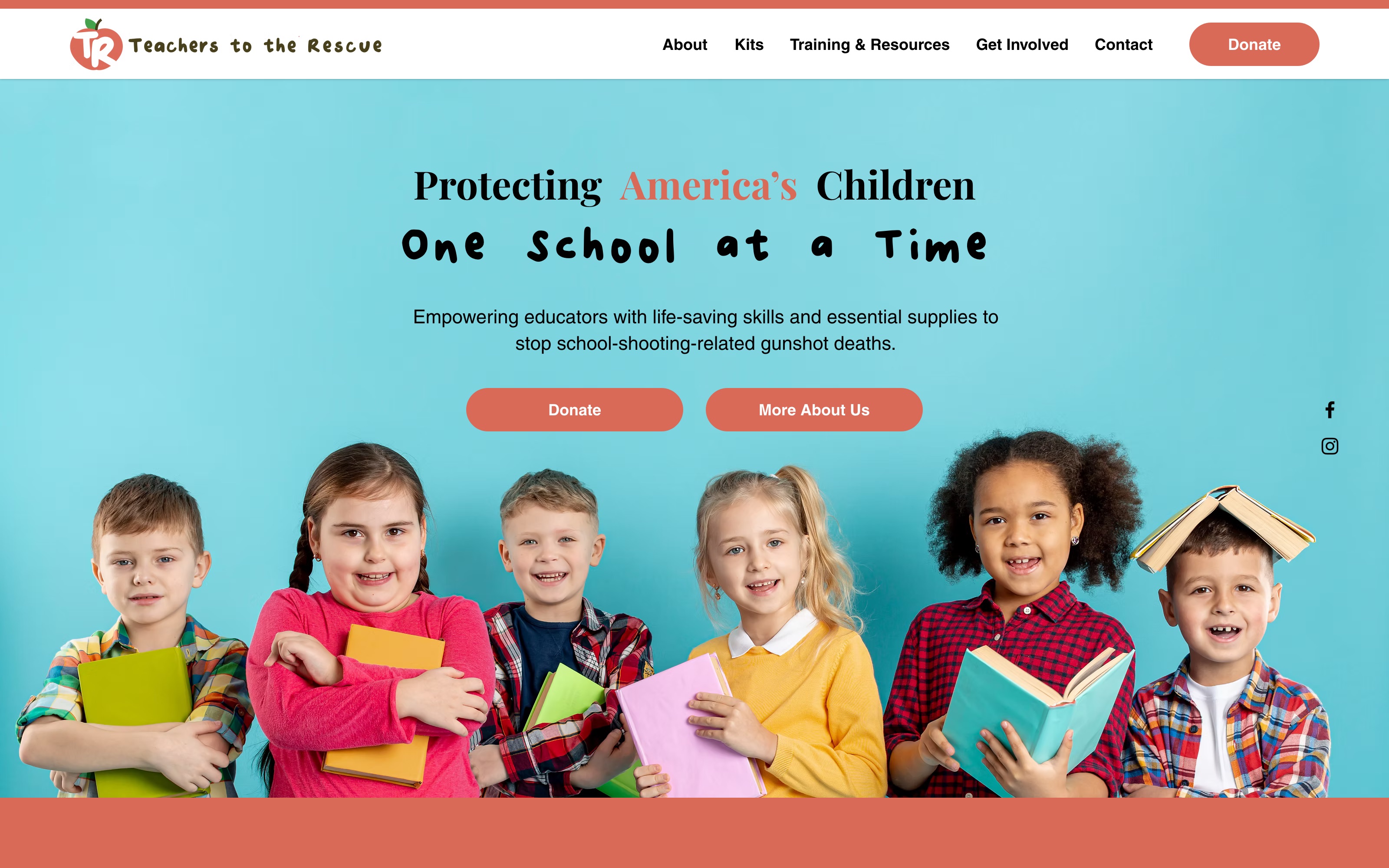 Screenshot of the Teachers to the Rescue website homepage